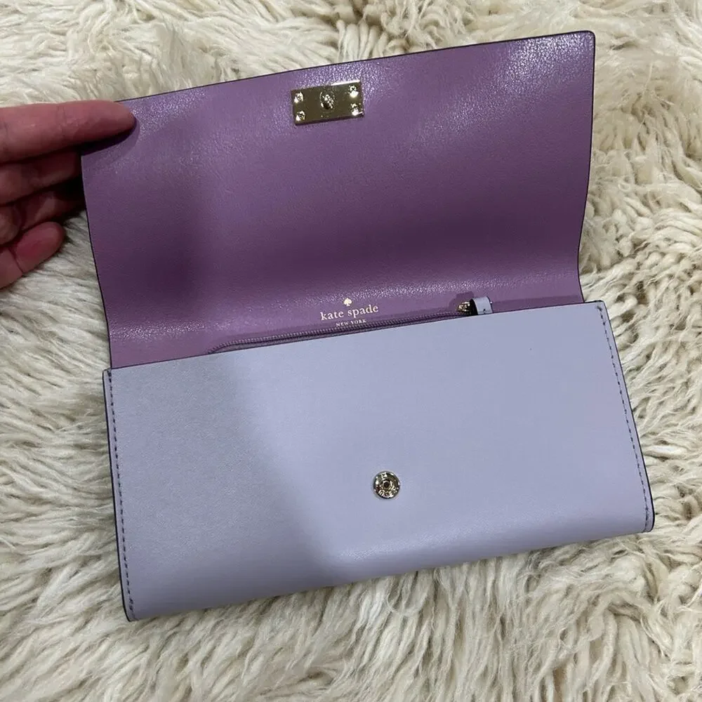 Kate Spade Pim Wallet Arbour Hill Smooth Leather Lavender New with tag